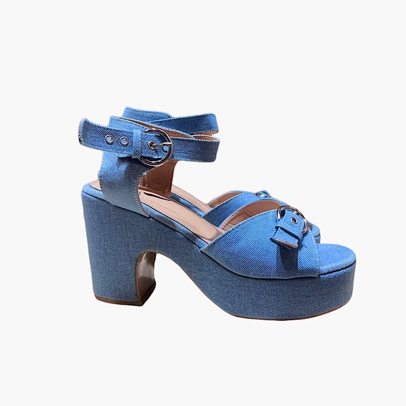 Shoes - DENIM PLATFORM Y2K HEELS!!! 🪽🪐💫